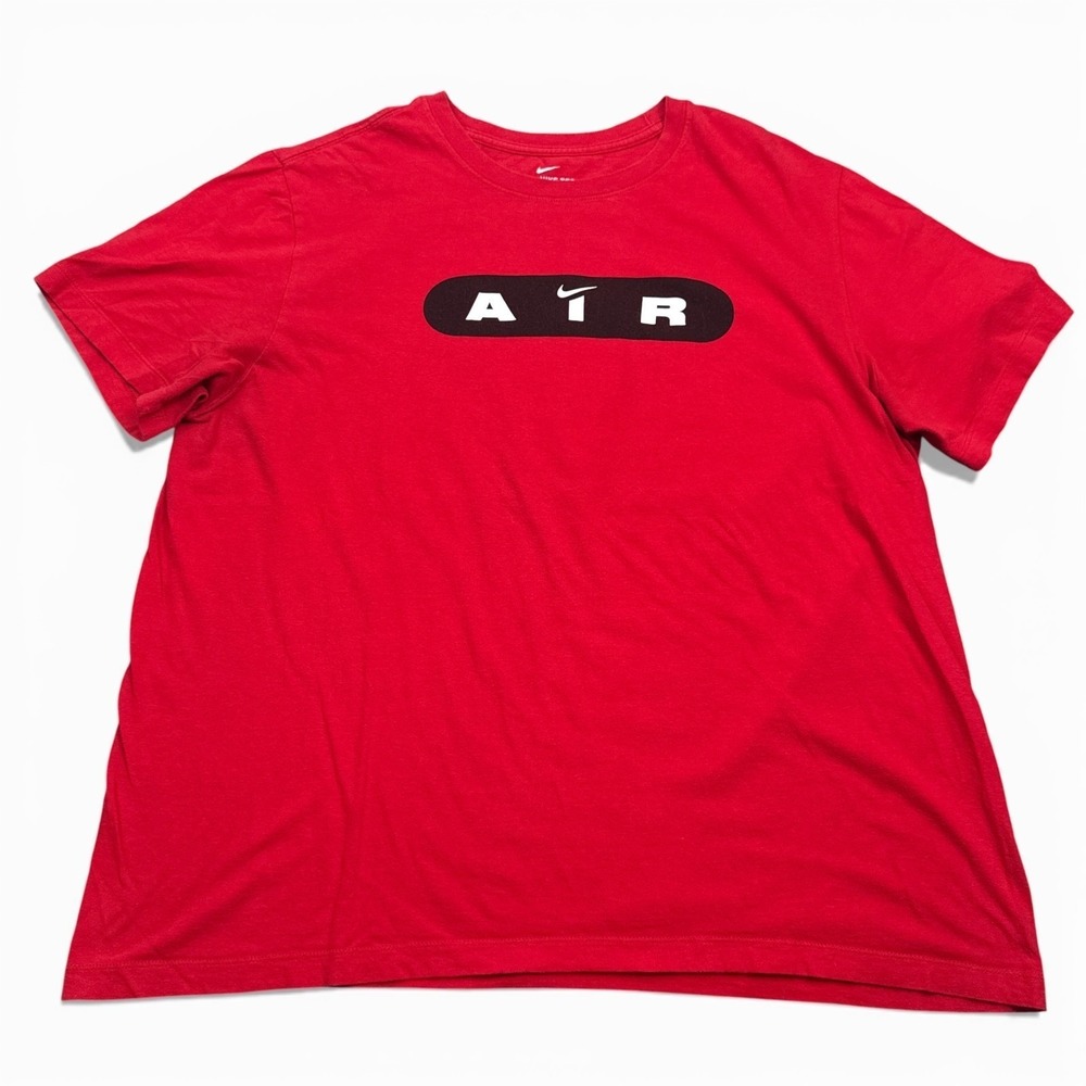 Nike Air Tee Shirt Mens Size XL Red Center Check Logo Gaphic Tee Crew Neck - Picture 1 of 11